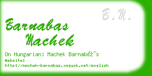 barnabas machek business card